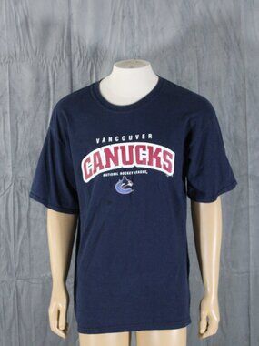 Vancouver Canucks Shirt (VTG) - Block Script Original Orca Logo - Men's Large